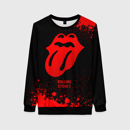 Женский свитшот Rolling Stones - red gradient / 3D-Черный – фото 1
