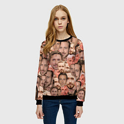 Свитшот женский Лица Райана Гослинга, цвет: 3D-черный — фото 2