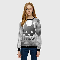Свитшот женский Stray - white gradient, цвет: 3D-черный — фото 2
