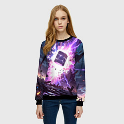 Свитшот женский Магический куб, цвет: 3D-черный — фото 2