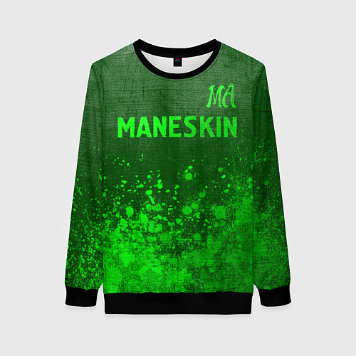 Женский свитшот Maneskin - green gradient посередине / 3D-Черный – фото 1