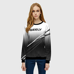 Свитшот женский Geely градиент из белого в тёмный с полосами, цвет: 3D-черный — фото 2