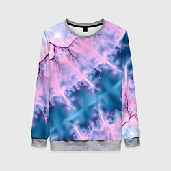 Свитшот женский Вода и розовая абстракция, цвет: 3D-меланж