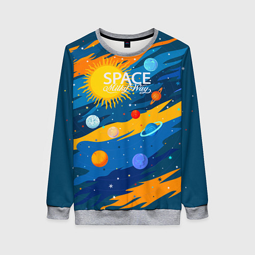 Женский свитшот Млечный путь -наш дом / 3D-Меланж – фото 1