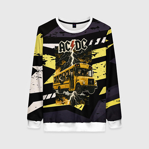 Женский свитшот ACDC в автобусе / 3D-Белый – фото 1