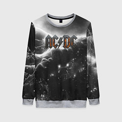 Женский свитшот ACDC металлический лого черно-белая текстура