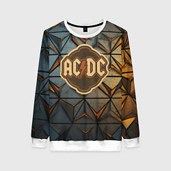 Свитшот женский ACDC винтажный логотип, цвет: 3D-белый