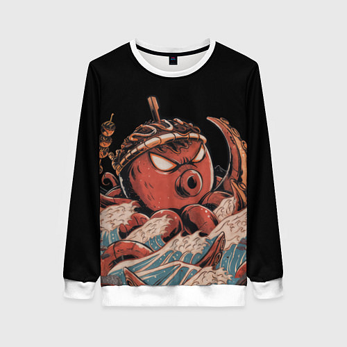 Женский свитшот Осьминог такояки / 3D-Белый – фото 1