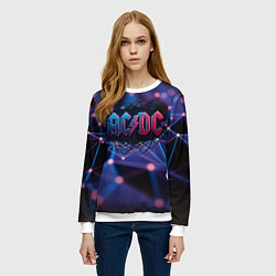 Свитшот женский ACDC лого в градиенте, цвет: 3D-белый — фото 2