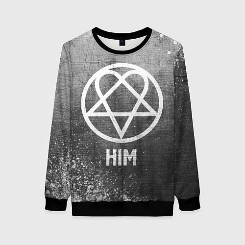 Женский свитшот HIM - grey gradient / 3D-Черный – фото 1