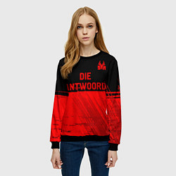 Свитшот женский Die Antwoord - red gradient посередине, цвет: 3D-черный — фото 2