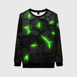 Свитшот женский Зеленая неоновая броня, цвет: 3D-черный