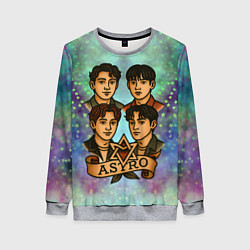 Свитшот женский Astro в стиле татуировки, цвет: 3D-меланж
