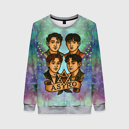 Женский свитшот Astro в стиле татуировки / 3D-Меланж – фото 1