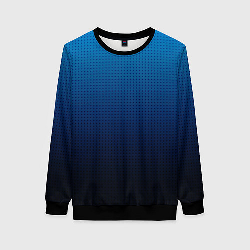 Женский свитшот Из голубого в чёрный градиент с точками / 3D-Черный – фото 1