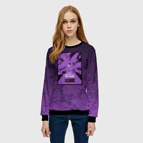Женский свитшот Lazarus: Violet Pattern / 3D-Черный – фото 3