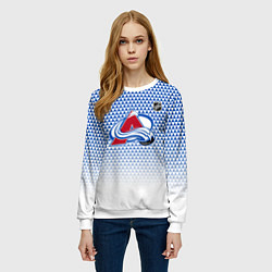 Свитшот женский Колорадо Эвеланш - геометрический градиент, цвет: 3D-белый — фото 2