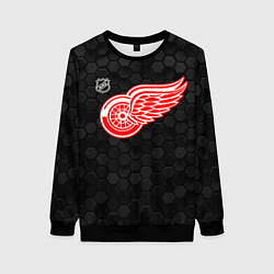 Свитшот женский Детройт Ред Уингз - черные соты, цвет: 3D-черный