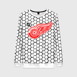 Свитшот женский Детройт Ред Уингз - белые соты, цвет: 3D-белый