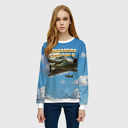 Свитшот женский Bombardino Crocodillo мем, цвет: 3D-белый — фото 2