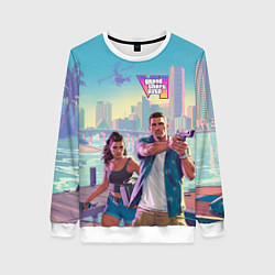 Свитшот женский Лусия Каминос и Джейсон Дюваль из Gta 6, цвет: 3D-белый