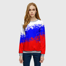 Свитшот женский Патриот - флаг, цвет: 3D-меланж — фото 2