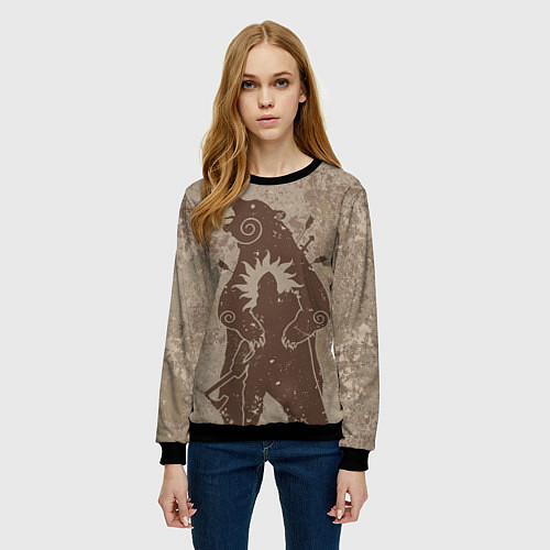Женский свитшот Медведь хранитель / 3D-Черный – фото 3