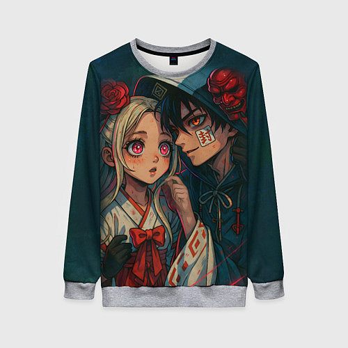 Женский свитшот Нэнэ и Амане Ханако кун / 3D-Меланж – фото 1