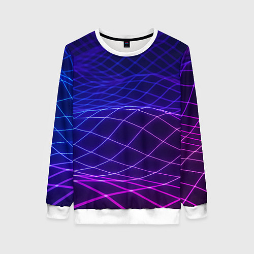 Женский свитшот Абстрактные волны из сот / 3D-Белый – фото 1