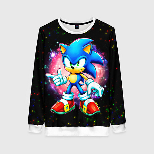 Женский свитшот Sonic in space / 3D-Белый – фото 1