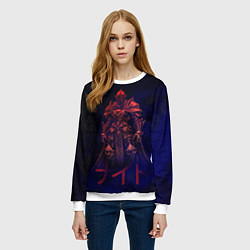 Свитшот женский Мифический воин в неоновом свете, цвет: 3D-белый — фото 2