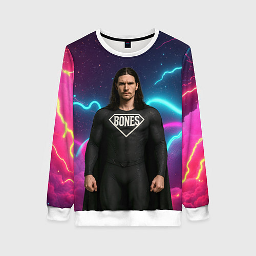 Женский свитшот Bones в образе супергероя / 3D-Белый – фото 1
