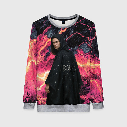 Женский свитшот Bones в мантии со звездами / 3D-Меланж – фото 1