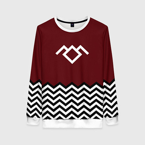 Женский свитшот Твин Пикс - лого / 3D-Белый – фото 1