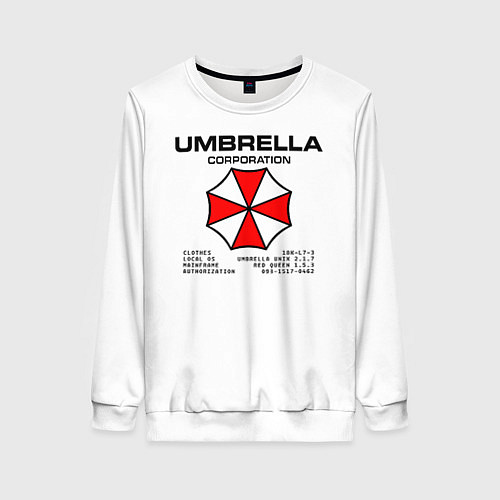 Женский свитшот Umbrella protokol - white / 3D-Белый – фото 1