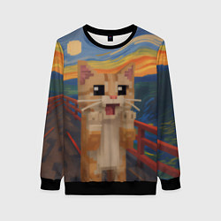 Женский свитшот Кот крик в стиле майнкрафт
