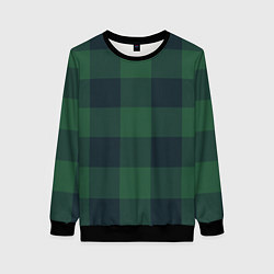 Свитшот женский Дождевой лес тартан ирландский, цвет: 3D-черный