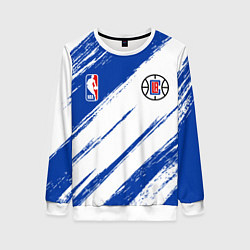 Свитшот женский Клипперс - синяя краска, цвет: 3D-белый