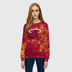 Свитшот женский Майами Хит - брызги красок, цвет: 3D-красный — фото 2