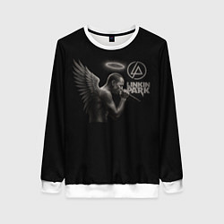 Свитшот женский Честер Беннингтон - LP angel, цвет: 3D-белый
