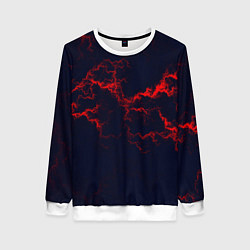Свитшот женский Lightning red glow, цвет: 3D-белый