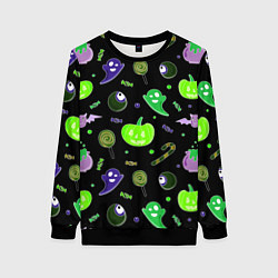 Свитшот женский Halloween black pumpkin pattern, цвет: 3D-черный
