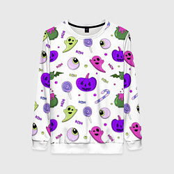 Женский свитшот Halloween purple pumpkin pattern