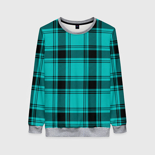 Женский свитшот Checkered blue / 3D-Меланж – фото 1