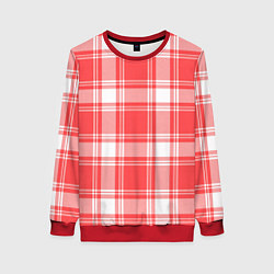 Свитшот женский Checked red white, цвет: 3D-красный