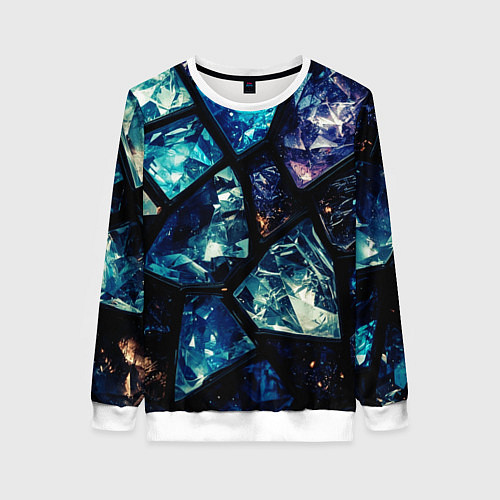 Женский свитшот Текстура драгоценных камней / 3D-Белый – фото 1
