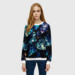 Свитшот женский Текстура драгоценных камней, цвет: 3D-белый — фото 2