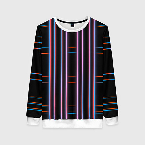 Женский свитшот Neon red blue black / 3D-Белый – фото 1
