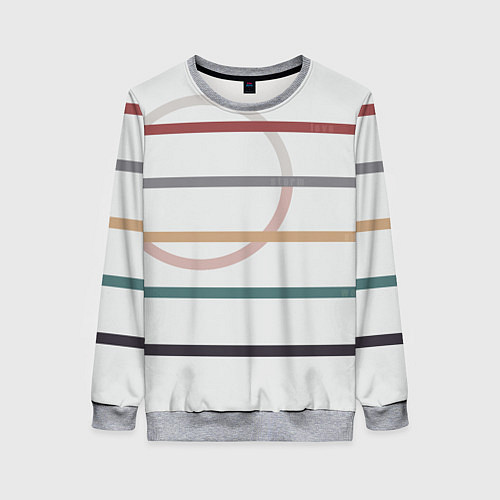 Женский свитшот Stripes and circle / 3D-Меланж – фото 1