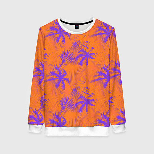 Женский свитшот Palm orange / 3D-Белый – фото 1